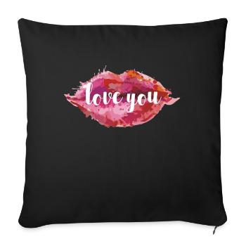 Love you - Housse de coussin décorative 45 x 45 cm - noir - Devant