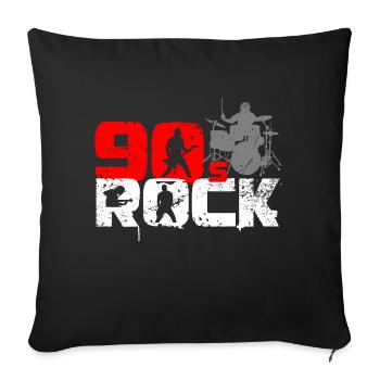 Amateur de musique rock vintage des années 90 - Housse de coussin décorative 45 x 45 cm - noir - Devant