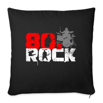 Amateur de musique rock vintage des années 80 - Housse de coussin décorative 45 x 45 cm - noir - Devant