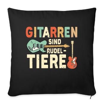 Gitarre Gitarrist Lustige Sprüche Musiker Geschenk - Sofakissenbezug 45 x 45 cm - Schwarz - Vorne