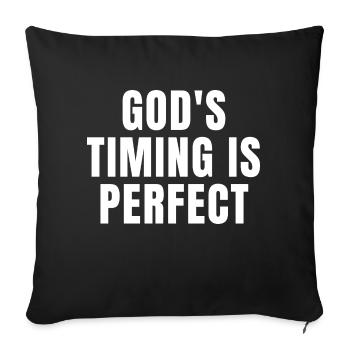 God's Timing Is Perfect - Christian Quotes - Sofa pillowcase 17,3'' x 17,3'' (45 x 45 cm) - black - Front