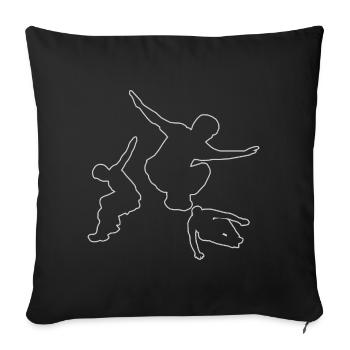 Course libre Parkour Femme Parkour Parcours Hommes - Housse de coussin décorative 45 x 45 cm - noir - Devant