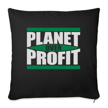 planet over profit Zitat - Sofakissenbezug 45 x 45 cm - Schwarz - Vorne