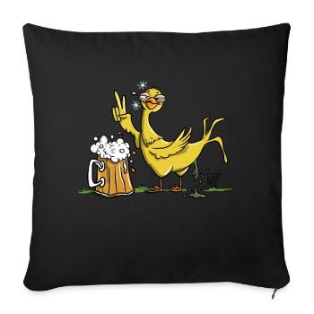 Drunk Bird - Sofakissenbezug 45 x 45 cm - Schwarz - Vorne