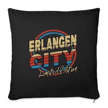 Erlangen Germany City Font 80s Style - Sofa pillowcase 17,3'' x 17,3'' (45 x 45 cm) - black - Front