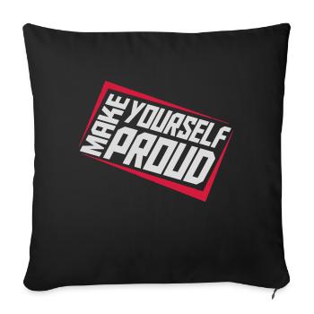 Faites-vous fier de la citation - Housse de coussin décorative 45 x 45 cm - noir - Devant