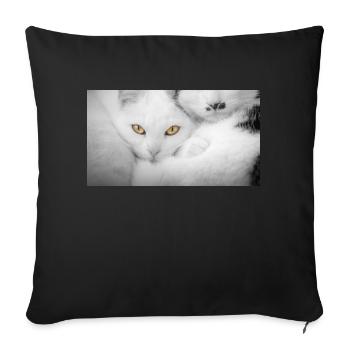 Chats - Housse de coussin décorative 45 x 45 cm - noir - Devant
