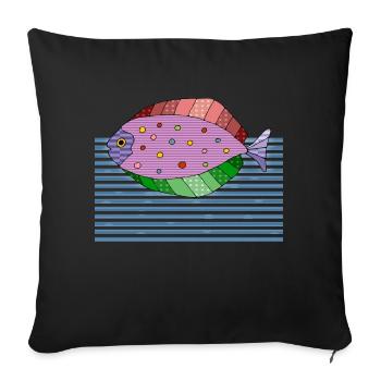Poisson - Housse de coussin décorative 45 x 45 cm - noir - Devant