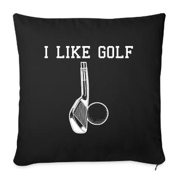 J’aime le golf - Housse de coussin décorative 45 x 45 cm - noir - Devant