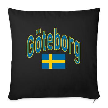 Gothenburg Sweden Flag - Sofa pillowcase 17,3'' x 17,3'' (45 x 45 cm) - black - Front
