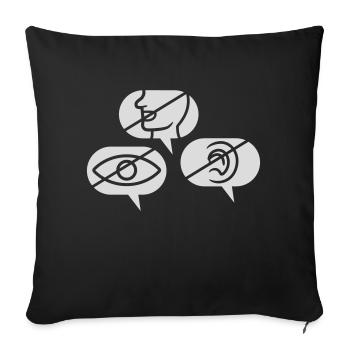Ne pas voir l’ouïe parler - Housse de coussin décorative 45 x 45 cm - noir - Devant