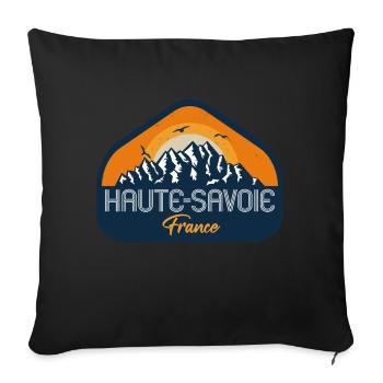 Haute savoie - Housse de coussin décorative 45 x 45 cm - noir - Devant