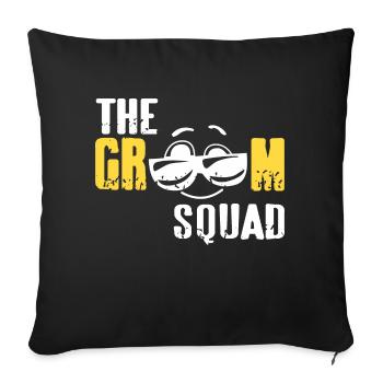 The Groom Squad Retro Funny Bachelor Party T-Shirt - Housse de coussin décorative 45 x 45 cm - noir - Devant