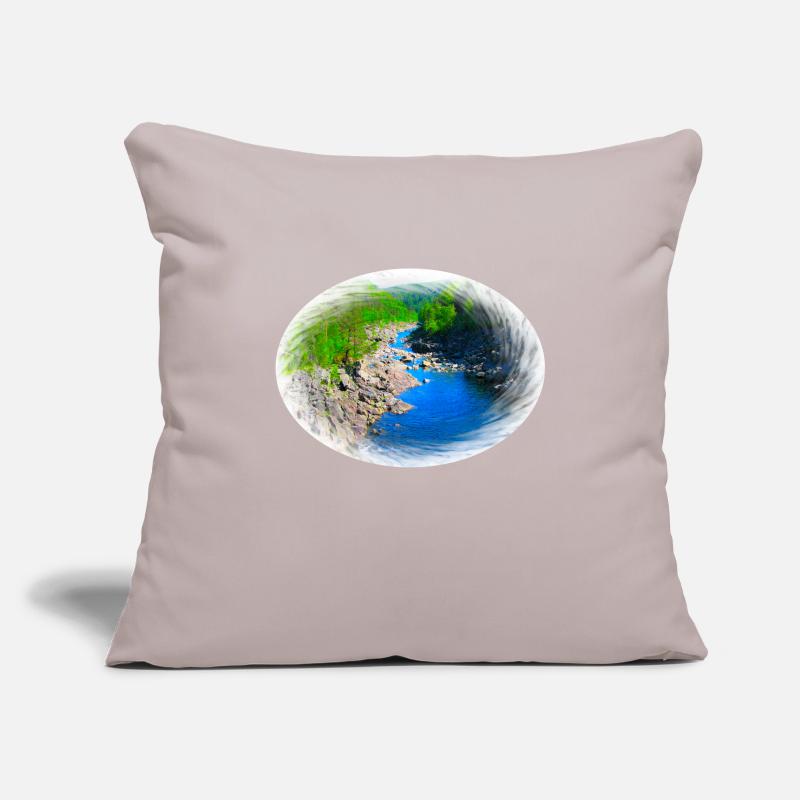 A river that flows through a valley in the Norwegian wilderness Sofa pillowcase 17,3'' x 17,3'' (45 x 45 cm)