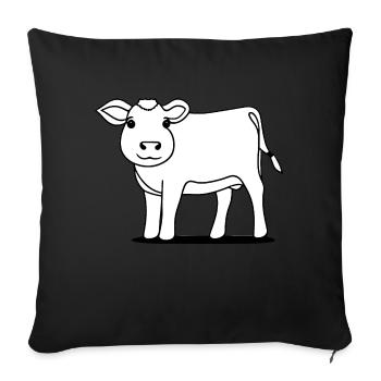 vache mignon animaux animaux de ferme drôles vaches nouveau 11 - Housse de coussin décorative 45 x 45 cm - noir - Devant