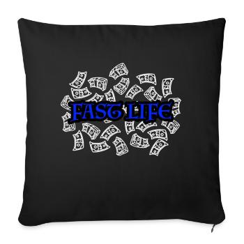 Fast Life - Sofakissenbezug 45 x 45 cm - Schwarz - Vorne