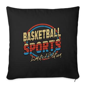 Basketball Sports Font 80s Style Player - Sofa pillowcase 17,3'' x 17,3'' (45 x 45 cm) - black - Front