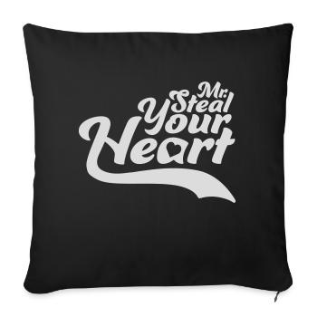 Mr steal your heart - Sofa pillowcase 17,3'' x 17,3'' (45 x 45 cm) - black - Front
