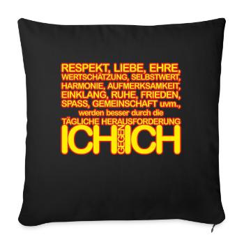 ICH gegen ICH deutsch 02gelb Krot - Sofakissenbezug 45 x 45 cm - Schwarz - Vorne