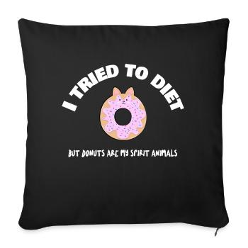 Diet Donut Snacking Manger Perdre de l’âme - Housse de coussin décorative 45 x 45 cm - noir - Devant