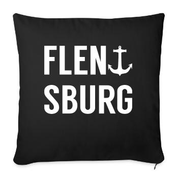 Flensburg Anchor - Sofa pillowcase 17,3'' x 17,3'' (45 x 45 cm) - black - Front