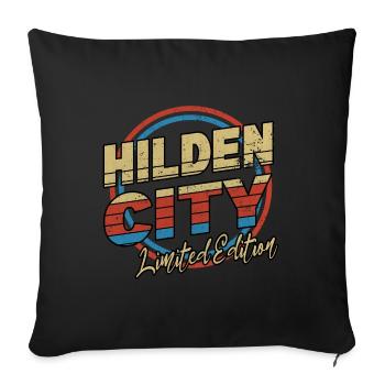 Hilden Germany City Font 80s style - Sofa pillowcase 17,3'' x 17,3'' (45 x 45 cm) - black - Front