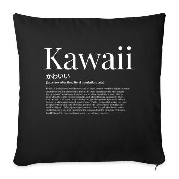 kawaii japonais mignon - Housse de coussin décorative 45 x 45 cm - noir - Devant