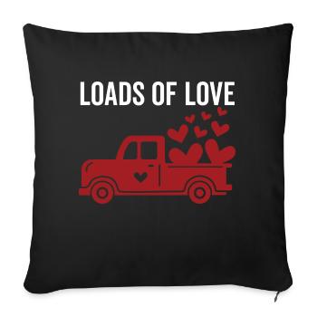 Loads of Love - Sofa pillowcase 17,3'' x 17,3'' (45 x 45 cm) - black - Front