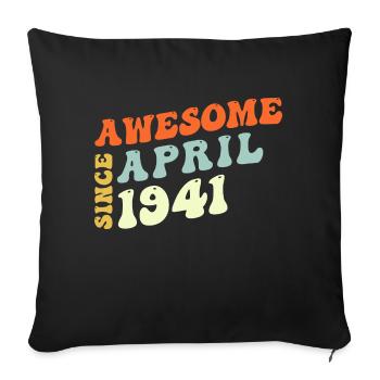 Groovy 82 ans Génial depuis avril 1941 82ème - Housse de coussin décorative 45 x 45 cm - noir - Devant