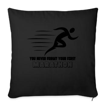Biking Running Marathon Triathlon Bike - Sofa pillowcase 17,3'' x 17,3'' (45 x 45 cm) - black - Front