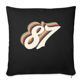 87ème anniversaire vintage - Housse de coussin décorative 45 x 45 cm - noir - Devant
