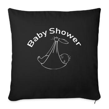 Pregnancy Baby shower Babyshower Boy Girl - Sofa pillowcase 17,3'' x 17,3'' (45 x 45 cm) - black - Front