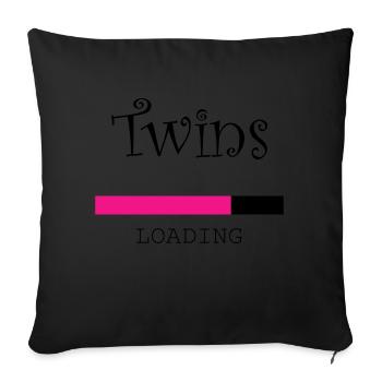 Grossesse Baby shower Babyshower Boy Girl - Housse de coussin décorative 45 x 45 cm - noir - Devant