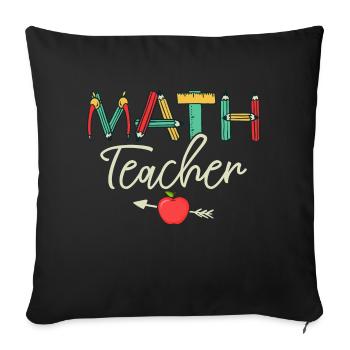 Math Teacher Student School Education - Sofa pillowcase 17,3'' x 17,3'' (45 x 45 cm) - black - Front