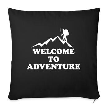 Adventure Travel Hiking Mountain - Sofa pillowcase 17,3'' x 17,3'' (45 x 45 cm) - black - Front