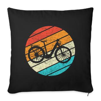 E-Bike Cyclist Cadeau Vélo Cycliste - Housse de coussin décorative 45 x 45 cm - noir - Devant