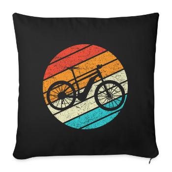 E-Bike Cyclist Cadeau Vélo Cycliste - Housse de coussin décorative 45 x 45 cm - noir - Devant