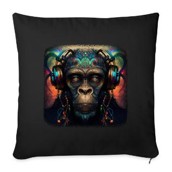 Kosmischer DJ - Sofakissenbezug 45 x 45 cm - Schwarz - Vorne
