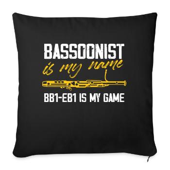 Bassonist est mon nom BB1-EB1 est mon jeu - Housse de coussin décorative 45 x 45 cm - noir - Devant