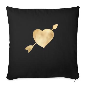 Heart arrow customizable - Sofa pillowcase 17,3'' x 17,3'' (45 x 45 cm) - black - Front