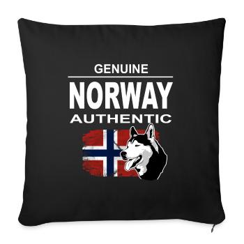 Norway Adventures - Norway Flag & Hus - Sofakissenbezug 45 x 45 cm - Schwarz - Vorne