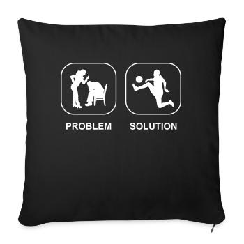 Équipe de football Football Design Joueur de football - Housse de coussin décorative 45 x 45 cm - noir - Devant