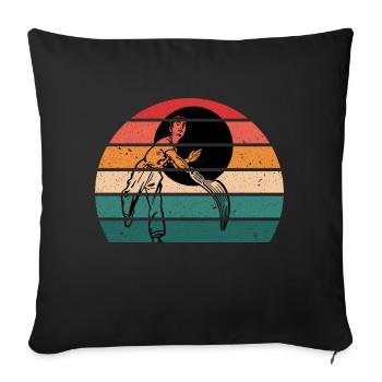 Baskische Pelota | Vintage Retro Basque Pelota - Sofakissenbezug 45 x 45 cm - Schwarz - Vorne