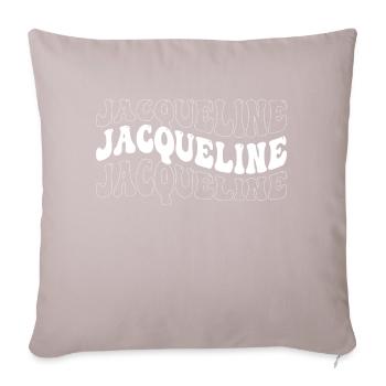 Drôle Jacqueline Groovy 4 Hommes Femmes Cool - Housse de coussin décorative 45 x 45 cm - taupe clair - Devant