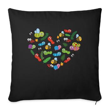 UN CŒUR POUR LES INSECTES - Housse de coussin décorative 45 x 45 cm - noir - Devant