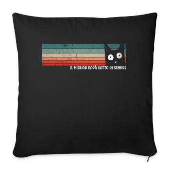 Il Miglior Papa Gatto Di Sempre - Best Cat Dad - Sofa pillowcase 17,3'' x 17,3'' (45 x 45 cm) - black - Front