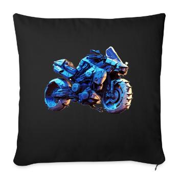 Motorrad im coolen Sci-Fi Look der Zukunft - Sofakissenbezug 45 x 45 cm - Schwarz - Vorne