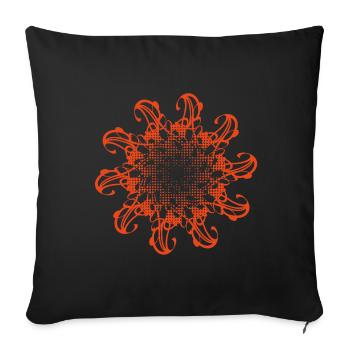 Random patterns rotated and dotted - Sofa pillowcase 17,3'' x 17,3'' (45 x 45 cm) - black - Front