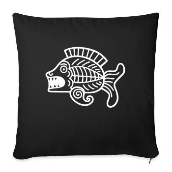 Culture of the Incas, fish symbol - Sofa pillowcase 17,3'' x 17,3'' (45 x 45 cm) - black - Front