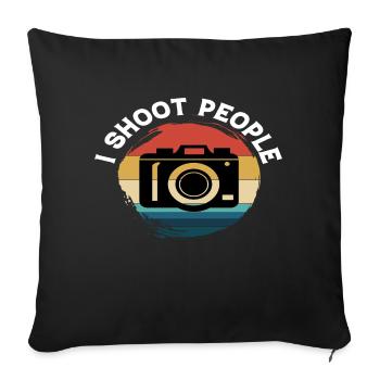 Je tire sur les gens - Housse de coussin décorative 45 x 45 cm - noir - Devant
